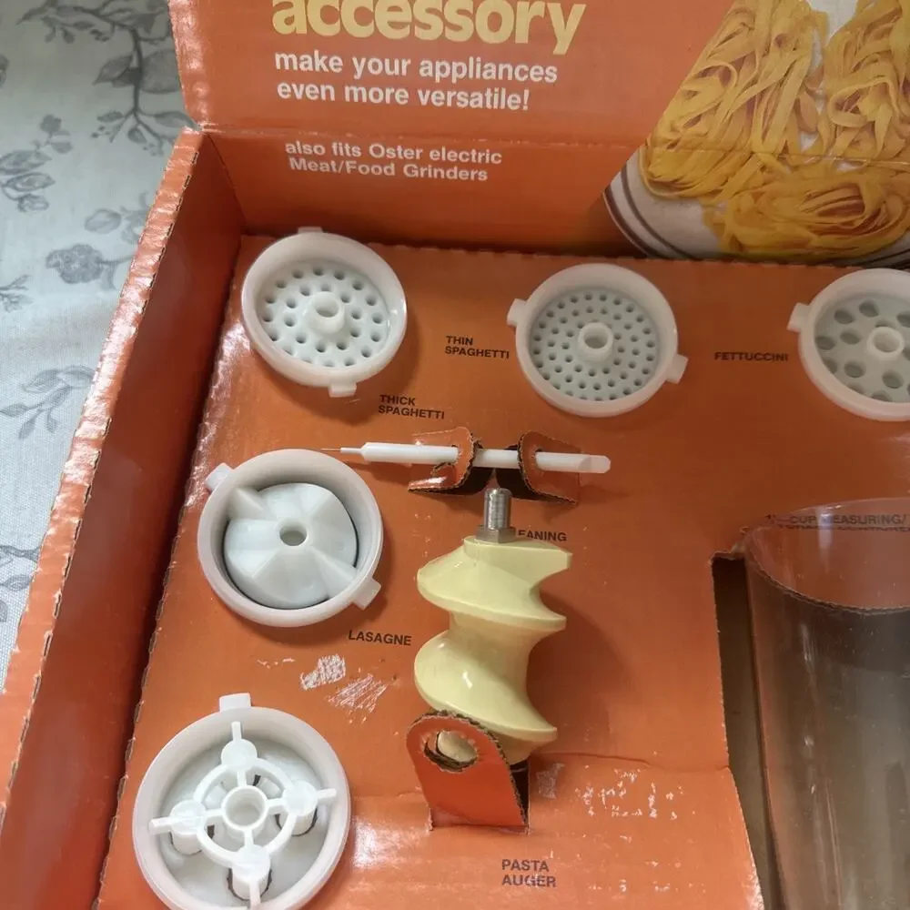 Vintage Oster Kitchen Center Pasta Accessory 939-65 Vintage COMPLETE Open Box